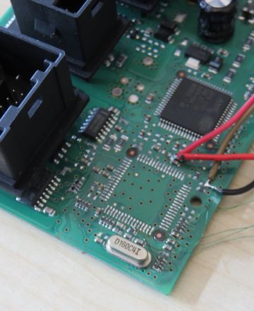Control unit with soldered measurement wires